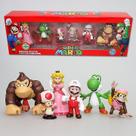 Boneco de PVC Sajy Super Mario Bros. 6 peças de brinquedos de ação de 3-7 cm