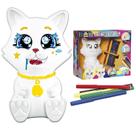 Boneco Didatico De Pintura Gatinho Joy Em Vinil Macio Com Canetinhas Para Pintar - Samba Toys