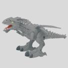 Boneco Dinossauro Cyber Mecânico Que Anda Emite Som Luz Cinza