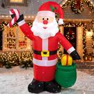 Boneco do Papai Noel Inflável Grande 120cm com Doce e Saco de Presente Bivolt Quintal e Jardim