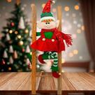 Boneco Elfo Duende Tradicional Na Escada Enfeite Natal 50cm Boneco Elfo Duende Tradicional Na Escada Enfeite Natal 50cm