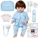 Boneco Estilo Reborn Menino Silicone Com Acessórios Enxoval