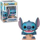 Boneco Funko Pop Lilo E Stitch Na Areia Com Castelo Disney