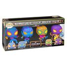 Boneco Funko Pop Marvel Spider-man Miles Morales - Blacklight 4pack 69140