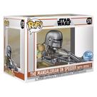 Boneco Funko Pop Star Wars Mandalorian On - Speeder W/grogu 579