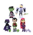 Boneco Jovens Titãs 14 cm Articulados Coleção Completa 5 Peças Action Figure