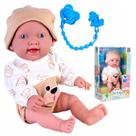 Boneco Life Baby Menino Com Roupinha Detalhada Touca E Chupeta Para Brincadeiras