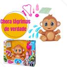 Boneco Macaco Baby Mama e Chora Sai Lágrimas + Mamadeira