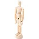 Boneco Manequim Articulado 30cm Madeira Clara