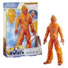 Boneco Marvel Quarteto Fantástico Johnny Storm Chamas Articulado Hasbro
