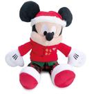 Boneco Mickey Mouse com Roupa Xadrez Vermelho, Preto e Branco - 33cm - 1 Unidade