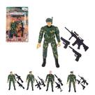 Boneco militar com acessorios missao resgate camuflado srt modelo