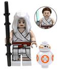 Boneco Minifigura Star Wars Rey e BB-8