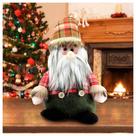 Boneco Natal Decorativo Papai Noel Tecido Xadrez 22cm Boneco Natal Decorativo Papai Noel Tecido Xadrez 22cm
