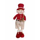 Boneco Natalino Elfo em Pé com Saxofone 47cm Vermelho/Bege Boneco Natalino Elfo em Pé com Saxofone 47cm Vermelho/Bege