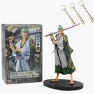 Boneco One Piece - Roronoa Zoro 17cm com kimono + 3 Brincos