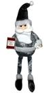 Boneco Papai Noel Prata Prateado Luxo - Decoração Enfeite De Natal Natalino Wms