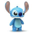 Boneco personagem stitch de plástico brinquedo 24cm azul com comida presente dia das crianças