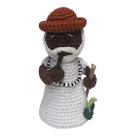 Boneco Preto Velho Crochê 17x8,5cm