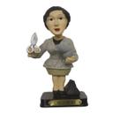 Boneco Profissional Cabeleireira Miniatura Decoração 14cm