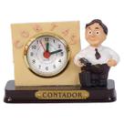 Boneco Profissional Contador Miniatura C/ Relógio 8 Cm