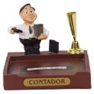 Boneco Profissional Contador Resina p/ Caneta E Papel 8 Cm