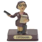 Boneco Profissional Contadora Miniatura Decoração 8cm