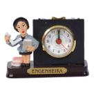Boneco Profissional Engenheira Miniatura C/ Relógio 8 Cm