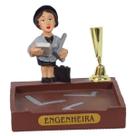 Boneco Profissional Engenheira P/ Papel e Caneta 8cm