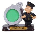 Boneco Profissional Policial c/Porta Foto Decoração 8cm