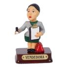 Boneco Profissional Vendedora Miniatura Decoração 8cm