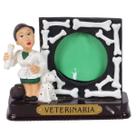 Boneco Profissional Veterinária Miniatura C/ Porta Foto 8 Cm