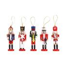 Boneco Quebra-Nozes De Madeira De 12CM, Soldado Guarda, Conjunto Com 5 Peças, Pingente Artesanal,