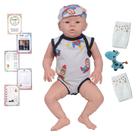 Boneco Reborn Bebe 100% Silicone Carequinha Pelúcia Itens