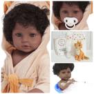 Boneco Reborn Bebê Cabelo Cacheado Roupão Leão + Itens