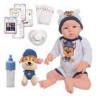 Boneco Reborn Bebê Corpo Silicone Olhos Azuis + Acessórios