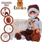 Boneco Reborn Bebê Realista Menino Capivara Pelúcia Itens
