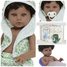 Boneco Reborn Cabelo Cacheado Príncipe Com Kit Acessórios