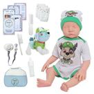 Boneco Reborn Levi Olho Fechado Corpo Silicone Com Kit Bolsa