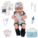 Boneco Reborn Luca Careca Conjunto Aviador Completo + Itens Boneco Reborn Luca Careca Conjunto Aviador Completo + Itens