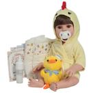 Boneco Reborn Masculino Realista Saída de Banho + Pelúcia