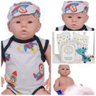 Boneco Reborn Menino Recém Nascido Olhos Azuis Acessórios