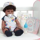 Boneco Reborn Negro Realista 100% Silicone Com 11 Acessórios
