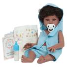 Boneco Reborn Negro Recém Nascido Com Roupão + Kit Itens