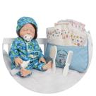 Boneco Reborn Realista Fio a Fio Com Bolsa Itens Pijama Dino Boneco Reborn Realista Fio a Fio Com Bolsa Itens Pijama Dino