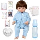 Boneco Reborn Silicone Real Menino Saída de Banho Enxoval