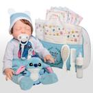 Boneco Reborn Stitch com Bolsa e Chupeta com Prendedor