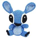 Boneco stitch azul crochê 18x18cm amigurumi
