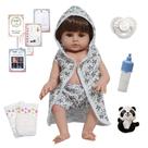 Boneco Tipo Reborn Arthur Enxoval Pandinha Corpo Silicone