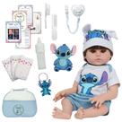 Boneco Tipo Reborn Masculino Roupa Stitch Enxoval Completo